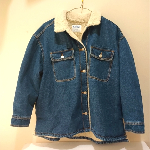 Old Navy Women's Sherpa Lined Denim Jacket Size (XLP) XLarge Petite - Picture 1 of 16